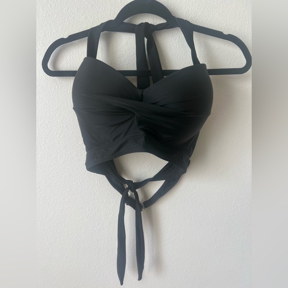 Tempt Me Black Retro Halter Push Up Bikini Top - Picture 6 of 7